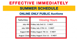 Manheim Edmonton - Summer Schedule with Viewing Hours
