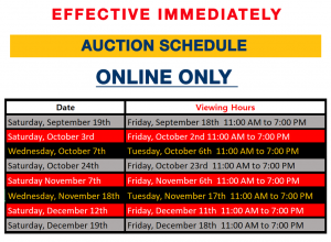 Manheim Auction Schedule